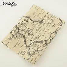 Booksew Home Textile Map of the Word Design Cotton Linen Fabric Sewing Tissu Tablecloth Pillow Bag Curtain Cushion Zakka CM