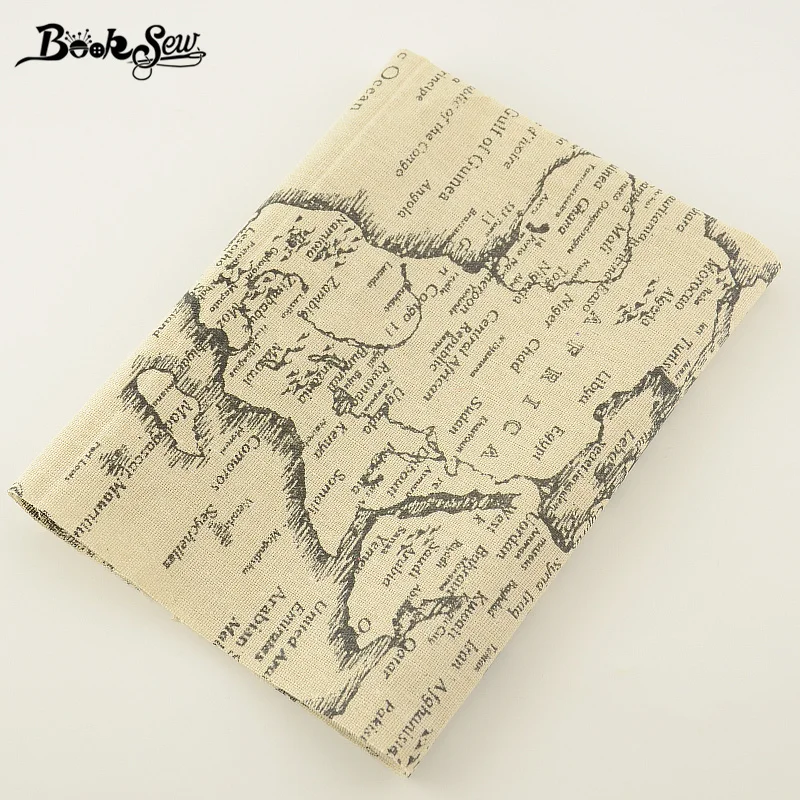 

Booksew Home Textile Map of the Word Design Cotton Linen Fabric Sewing Tissu Tablecloth Pillow Bag Curtain Cushion Zakka CM