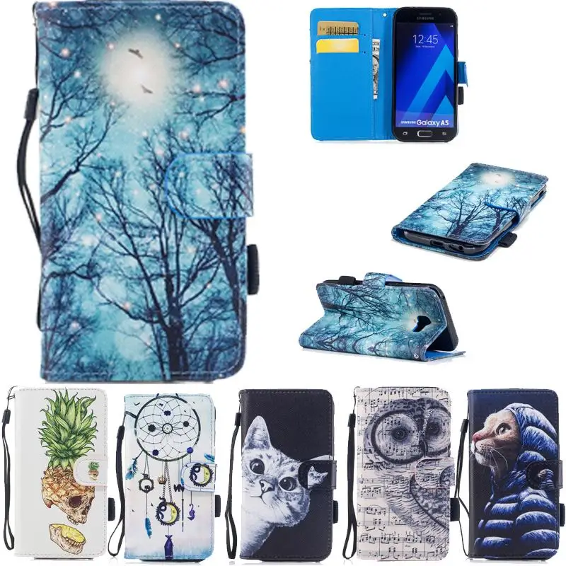 Для Coque Samsung Galaxy A5 2017 чехол роскошные кожаные для A520F случаях стенд держатель карты