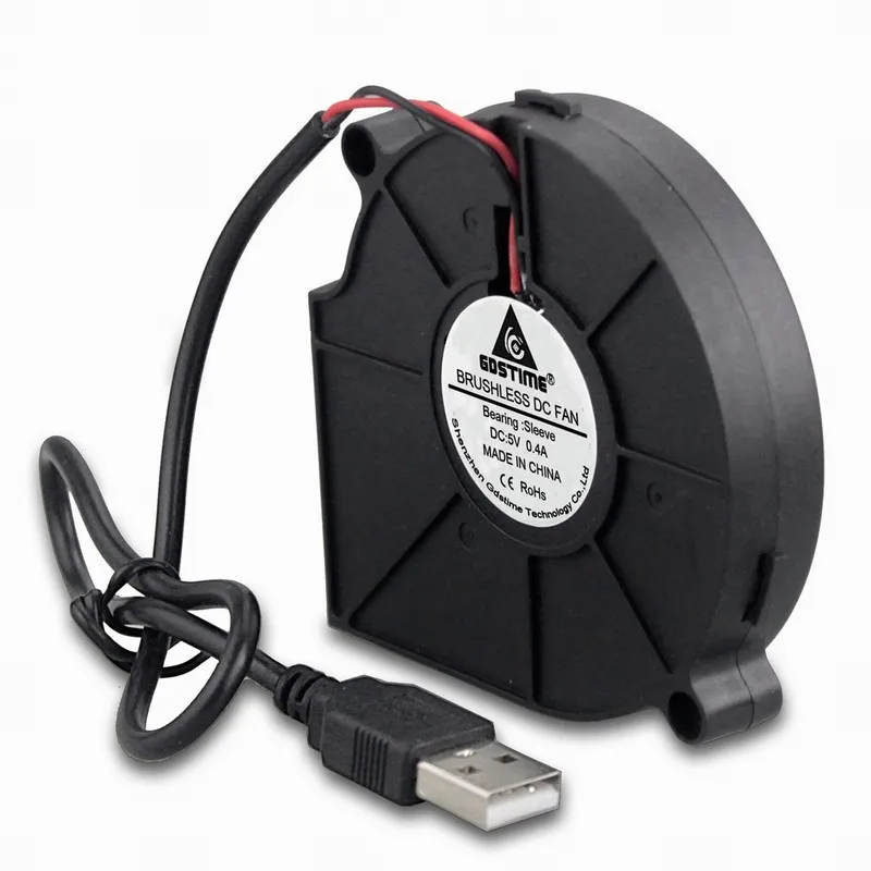 2 шт. Gdstime 5 В USB 75 мм x 15 7515 DC Бесщеточный Охлаждающий вентилятор 7 см 75x15 | Компьютеры