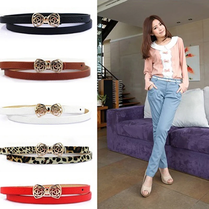 

2019 luxury fashion Korean edition Boutique Bow flower belt with color tied waistband belts for women holographic luxury belt