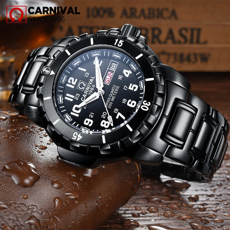 Часы мужские с тритиевым светящимся ремешком 200 м|watch military|watch military waterproofwatch series |