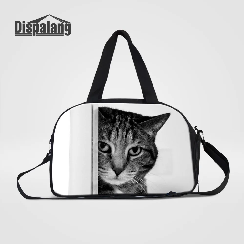 Dispalang Cat Print Luggage Bag For Men Women Travel Bag With Shoes