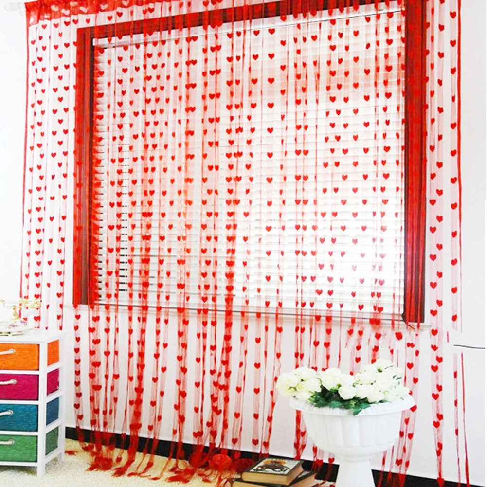 

2m*1m Heart String Curtain Window Door Balcony Home Decoration Decorative Curtain for Living Room Bedroom