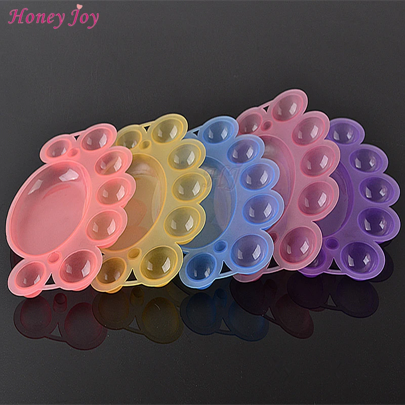 

4pcs Nail Acrylic Paint Palette Powder Polish Pigment Plate for Mixing Colors Nail Art Design Tools Plastic Dish