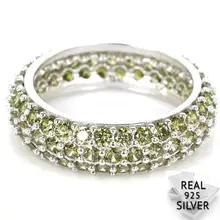 4.5g Real 925 Solid Sterling Silver Ravishing Green Peridot Cubic Zirconia Woman's Rings US 7.0# 23x23mm 4.5g Real 925 Solid Sterling Silver Ravishing Green Peridot Cubic Zirconia Woman's Rings US 7.0# 23x23mm