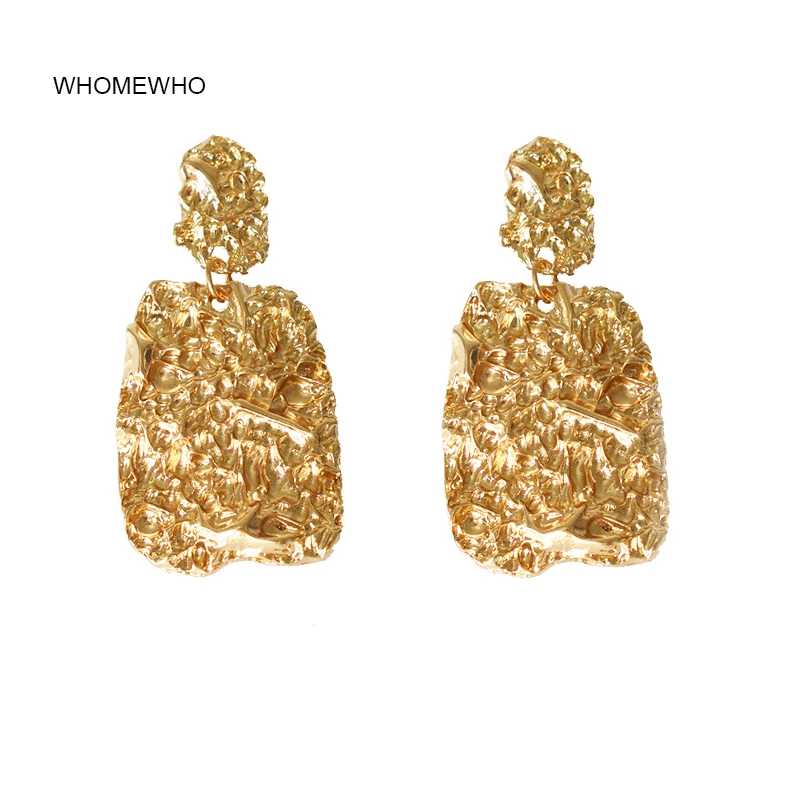 

Earring Summer Gold Hammered Metal Irregular Minimalist Minimalism Earrings Korean Fashion Wedding Party Jewelry Accessory