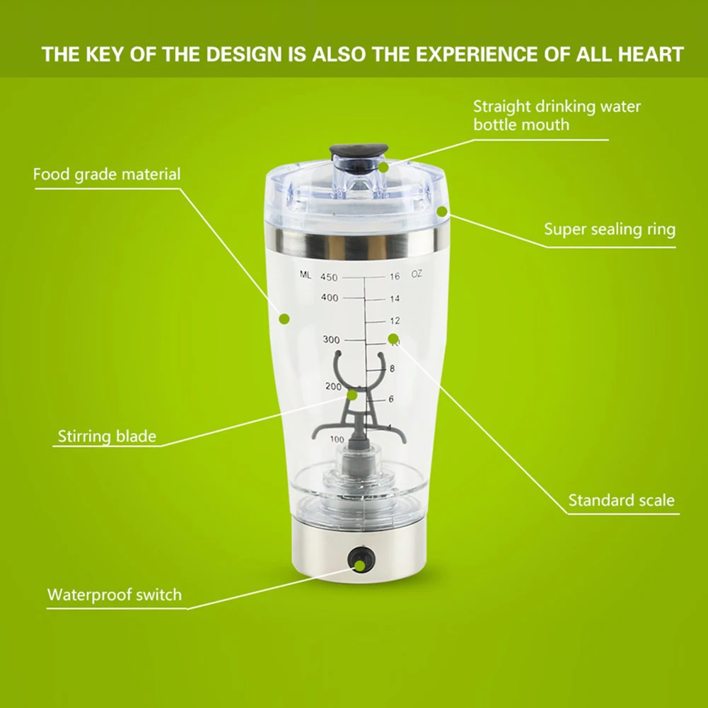 Новый Электрический белок шейкер блендер бутылка для воды автоматический механизм Вихрь Торнадо 600 мл бесплатная Съемная Smart