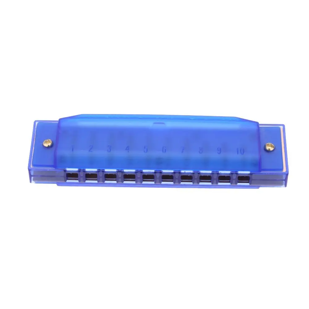 Blue Diatonic Harmonica 10 Holes Blues Harp Mouth Organ Key of C Reed