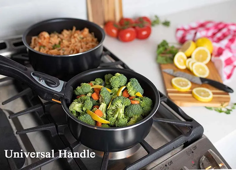 Универсальная съемная ручка для кастрюли, съемные антиобжимные бакелитовые ручки для кастрюль, Черная рукоятка, запасные части для посуды, комплект