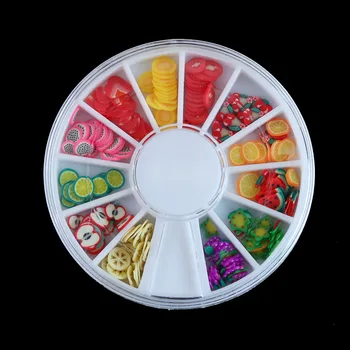 

Nail Art Polymer Clay 12 Mixed Colors Fruit cartoon for Nail Manicure Material Supply Tools Cell Phones Case Decoration, ZP