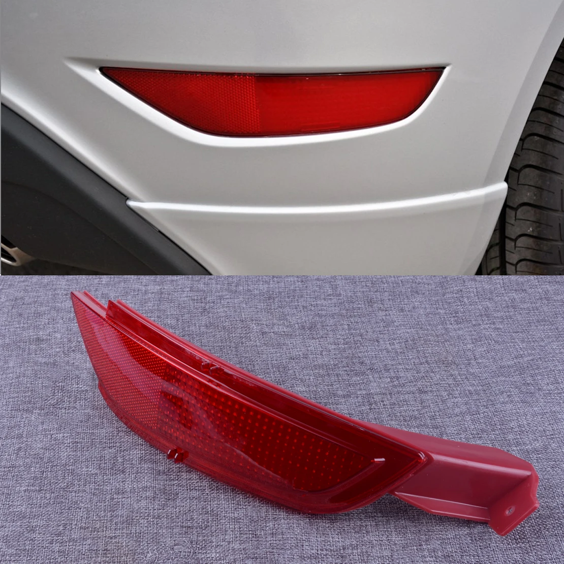 

DWCX 1Pc Red Side Rear Right Bumper Reflector Fog Light Lamp Lens Strips 1552730 for Ford Fiesta Mk7 2008 2009 2010 2011 2012