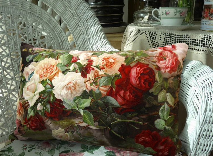 

Beautiful Floral Flowers Rose Cushion Cover Pillowcase Decorative Sofa Throw Velvet Cushions Covers Pillow Case