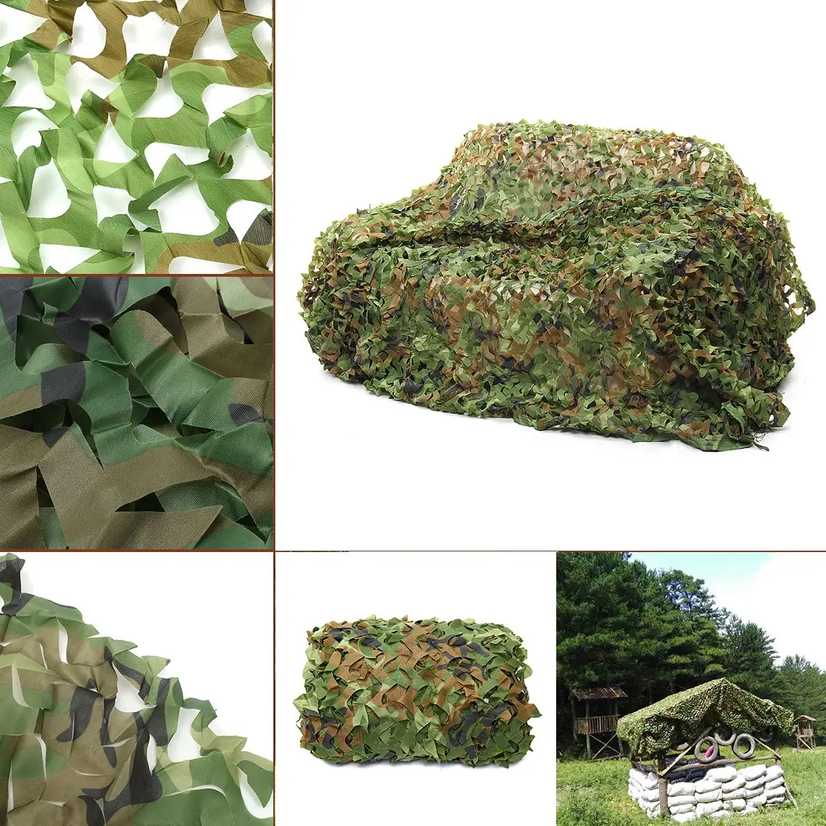 

Simple 2m*3m Woodland Blue Green Desert Camouflage Nets Camo Netting without Edge Binding Sun Shelter Car Cover