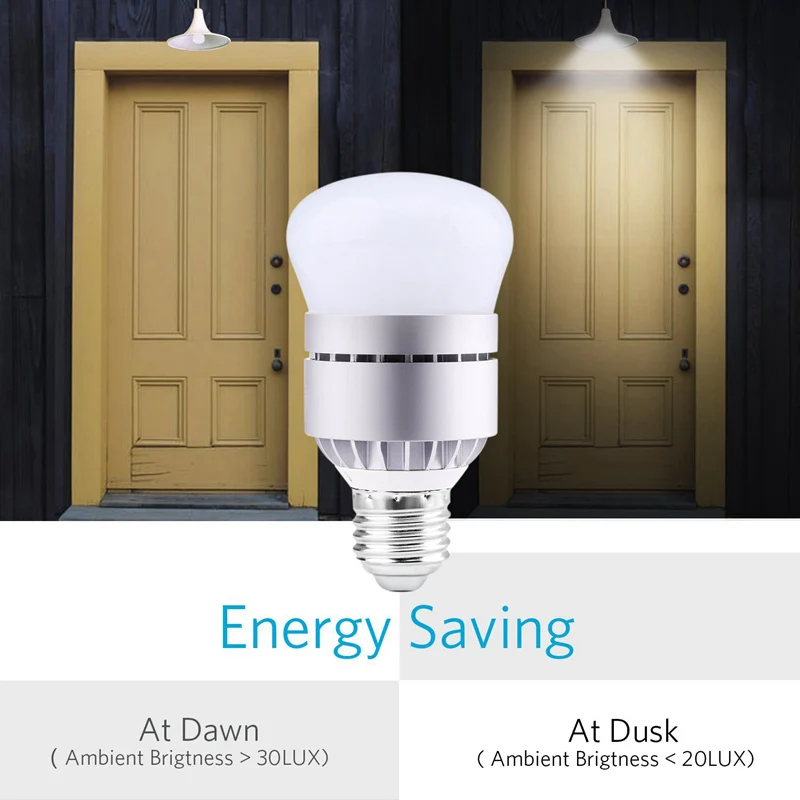 ARILUX E27/B22 7 Вт 600LM светильник датчик фотоэлемента светодиодный светильник лампа белый/теплый белый для патио гаража IC AC85-265V