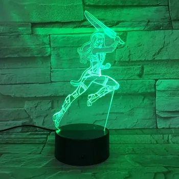 

Novelty Super Woman Action Figures 3D LED Light Decoration Gift Kid Holiday USB 7 Colors Change Lava Lamp Kids Hobbies3D781