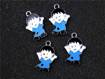 

AE746 Mix Color 20Pcs Alloy Metal Enamel Boy Charms Pendant 28x20mm