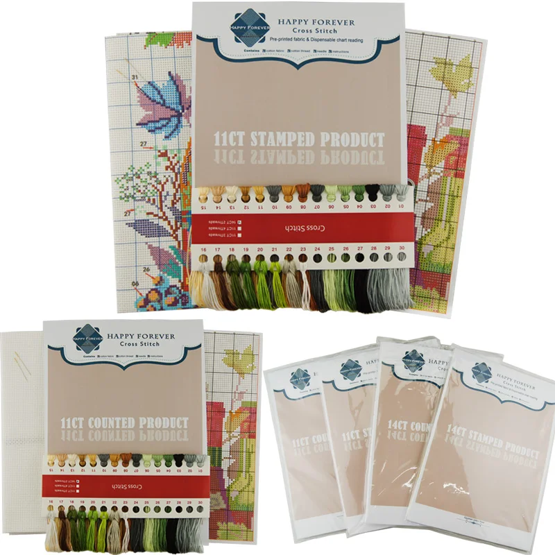 Joy Sunday Cross Stitch Kits 14CT Stamped Harbour 8.2x11.4 or 21cmx29cm Easy Patterns Embroidery for Girls Crafts DMC Cross-Stitch Supplies Needlework Animal Series