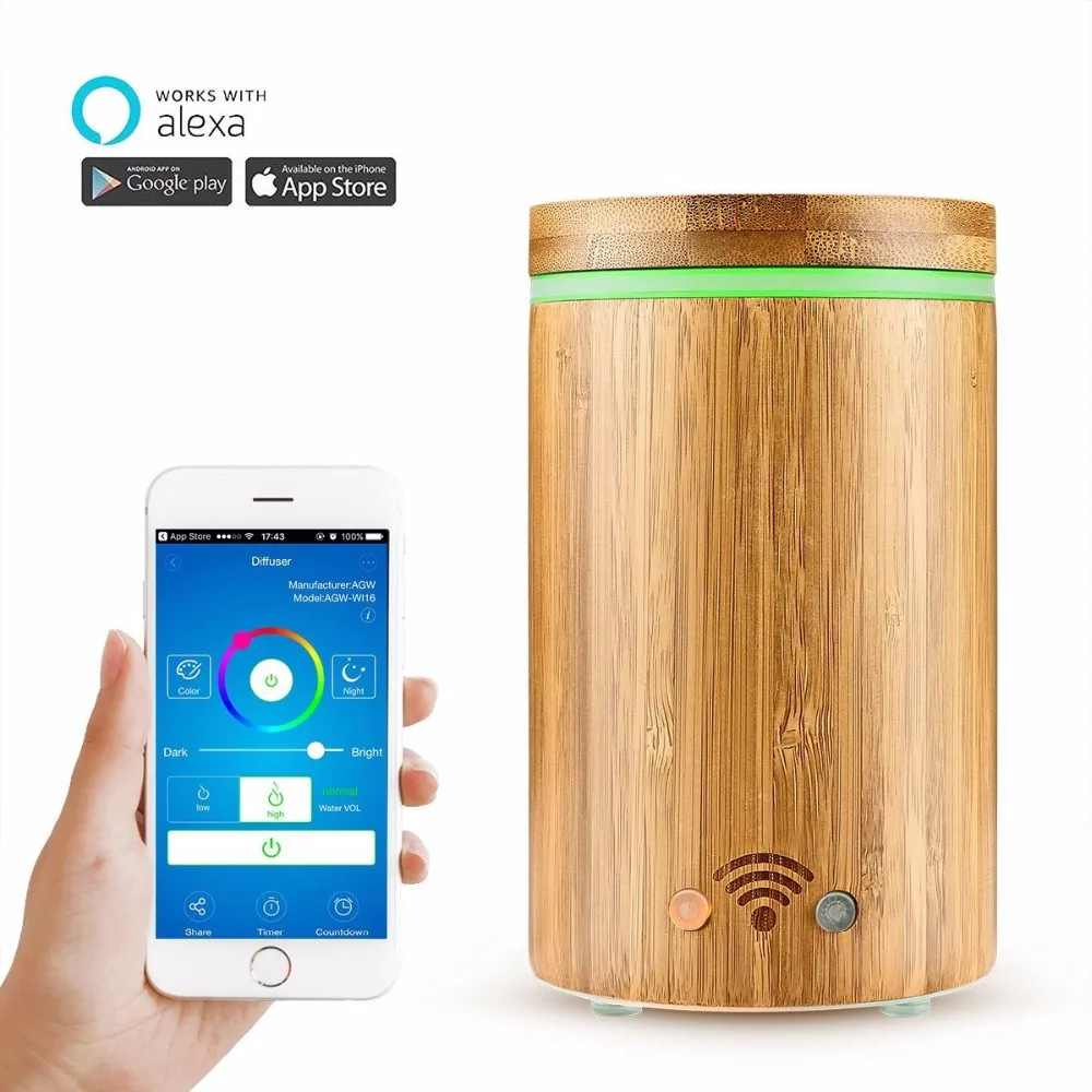 Free shipping Latest 160ml natural bamboo diffuser APP