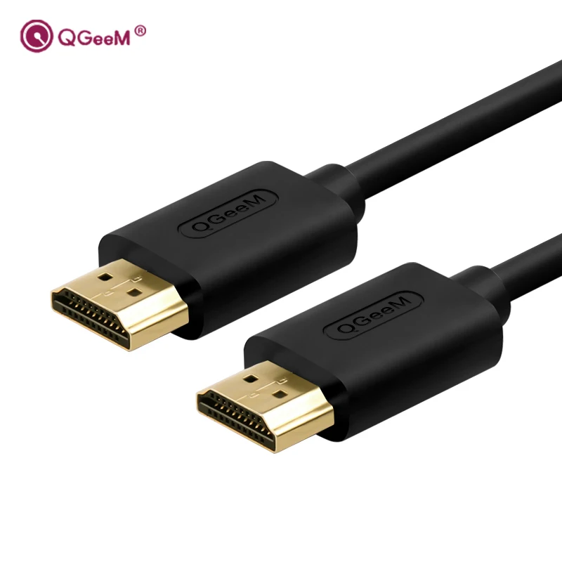 QGeeM HDMI Cable Video Cables Gold Plated Male 1.4 1080P 3D Cable For Apple TV LCD PS3 PS4 Projector Computer HDMI 4K Adapter