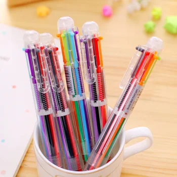 

6Colors Color Ballpoint Pen Multifunction Colorful Ball point pen Writing drawing Cute Office Supply School Stationery Papelari