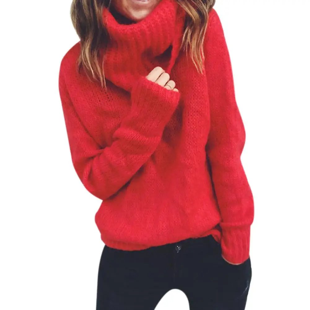 MISSKY 2020 Women Mohair High-Necked Sweater Fashionable Pullover Top | Женская одежда