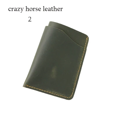 Держатель для карт ручной работы из натуральной кожи, новинка года, Оригинальные кожаные держатели для карт Crazy Horse, мини-кошелек, простой набор для карт Bolsas - Цвет: Crazy horse green2