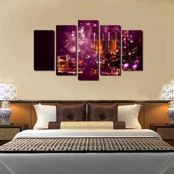 

Unframed Beer Canvas Painting Modern Abstract Pictures 5 Pieces Modular Wall Paintings For Living Room In Cheap Price