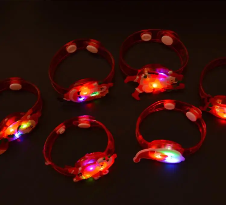 1pcs Light up toys Christmas style santa claus luminous bracelet glow in the dark party supplies