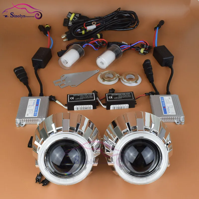 AC 2 5 дюймов Ангельские глазки Halo Bi xenon объектива проектора HID фары Полный комплект