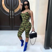 Камуфляжный сексуальный комбинезон без рукавов, Новое поступление, камуфляжный цельный комбинезон, облегающий спортивный костюм, комбинезон
