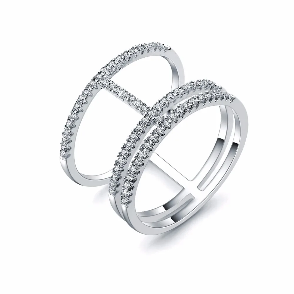 

Simple Classic Finger Rings for Woman Rhinestones Paved Cocktail Ring Size 6 7 8 9 for Women SJ112417 ZK20