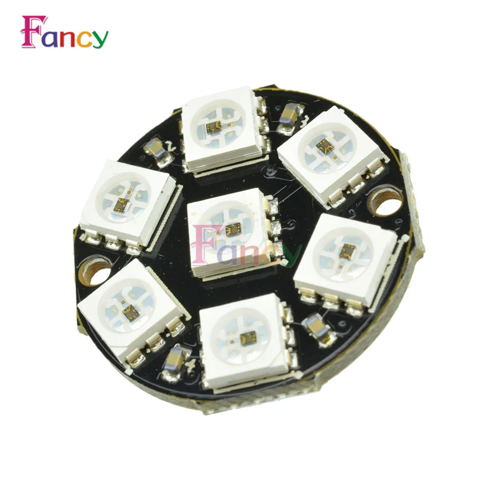 7 бит светодиодный WS2812 5050 RGB кольцевая лампа светильник LED со встроенным драйверы