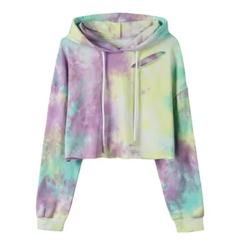 

Print Streetwear Short Sweatshirt Ladies Loose Hole Oversize Hoodies Women Autumn Winter Korean Plus Size Sweatshirts Female
