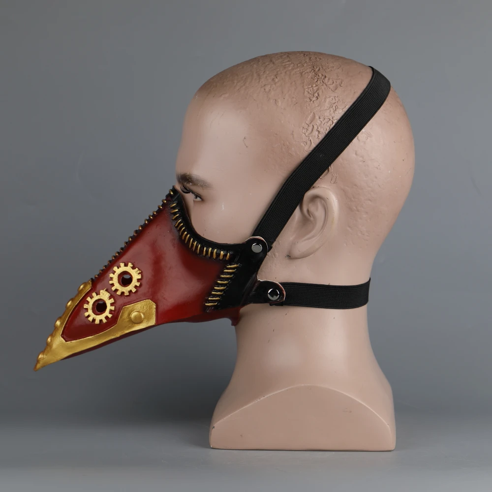 Anime My Hero Academia Overhaul Mask Cosplay Crow Mouth Plague Doctor Halloween Masks Steampunk Face Long Beak Gothic Helmet (6)