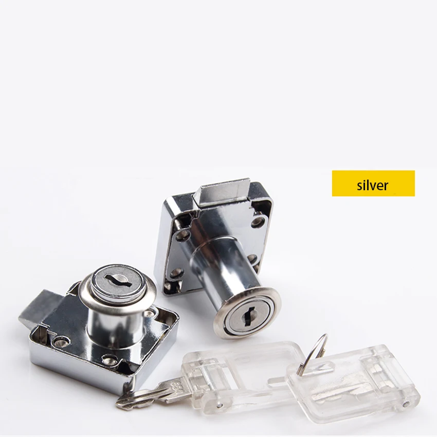 22mm/32mm Semi-automatic Drawer Lock With Key Longer Drawer Locker Alloy Safety Lock Security Furniture Locks Hardware Accessory