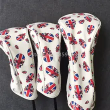 3 шт./лот Флаг Великобритании Череп Гольф Headcovers Гольф Чехлы для водителя Фарватер Вудс клубы набор головок#1#3#5 для Для мужчин Для женщин унисекс