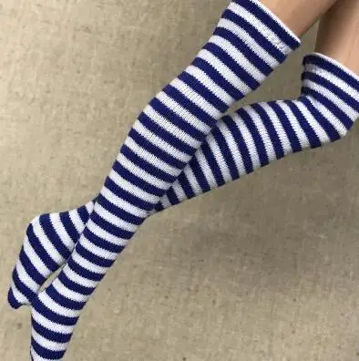 1 пара 1/6 полосатые носки для кукол Blyth для 1/6, носки для кукол, аксессуары для одежды(fit Azone, Kurhn, OB, Momoko, Barbies, Blyth, 1/6 Doll - Цвет: dark blue stripe