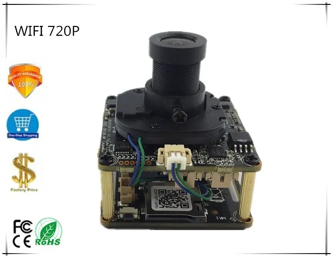 

IP HD Camera Module Board WIFI Wireless AP 720P 1280*720 25fps with Lens IRC 2.8-12mm Support Mini SD Card CMS iCSee Audio