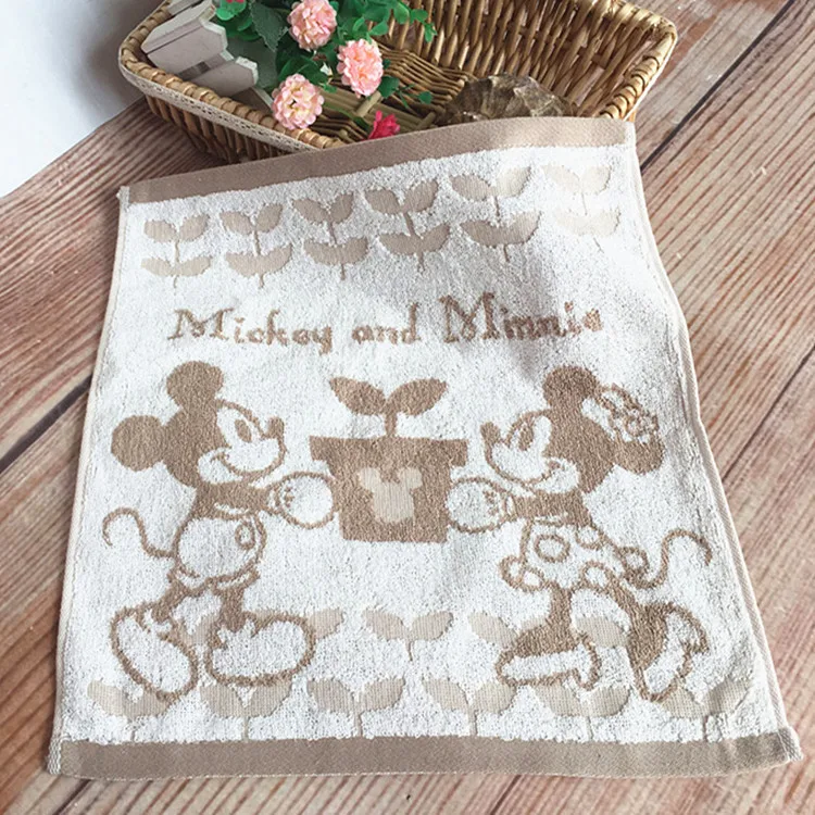 Disney хлопок Микки и Минни Маус платок лето дети мальчик девочка взрослых мультфильм полотенце путешествия полотенце мягкое лицо полотенце для рук 35x35 см