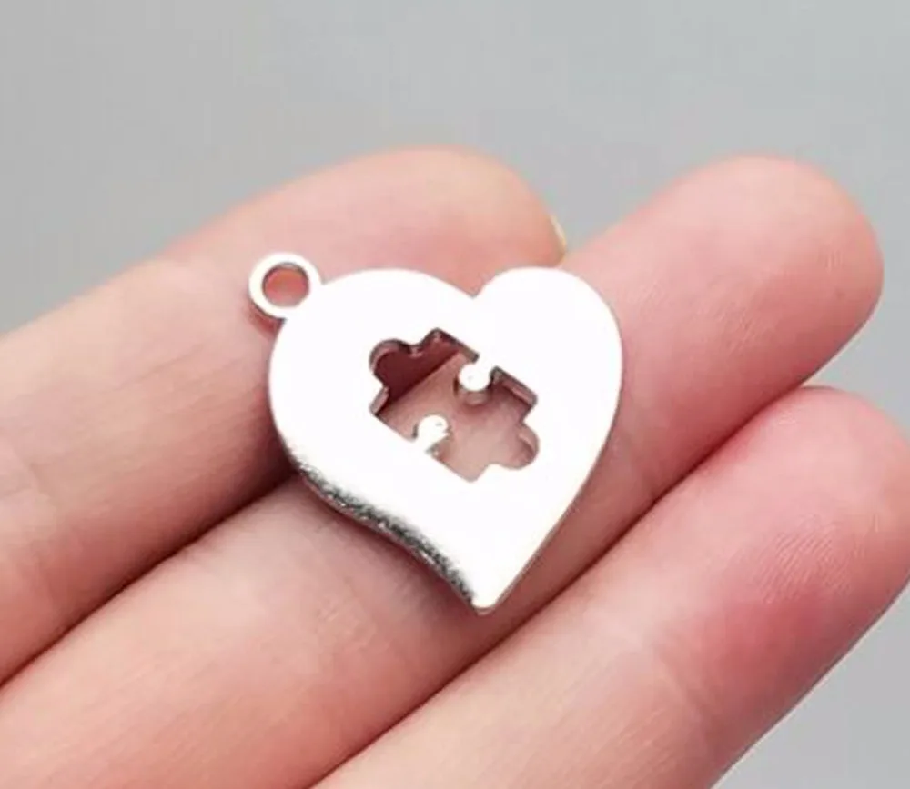 

20pcs/lot--24x22mm, Antique silver Heart Puzzle charms,DIY supplies,Jewelry accessories