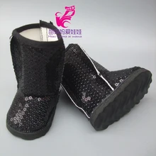 Doll Shoes Fits for 18 Inch 45CM girl Doll Black winter Boots Shoes Doll Accessories Madame