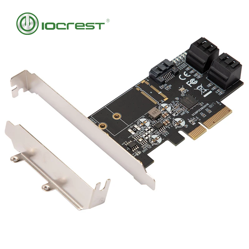 Плата контроллера IOCREST SATA III 6g 5 портов PCIe 3 0x4 плата расширения с низкопрофильным