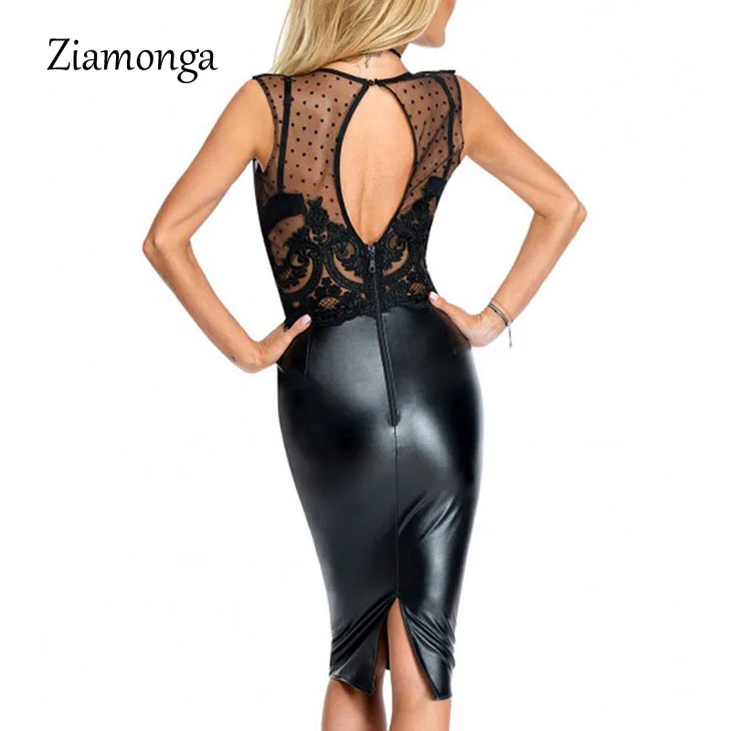 Ziamonga сексуальное облегающее платье новое черное вязаное кружевное платье Элегантное миди женское платье Vestido De Feata размера плюс облегающее платье