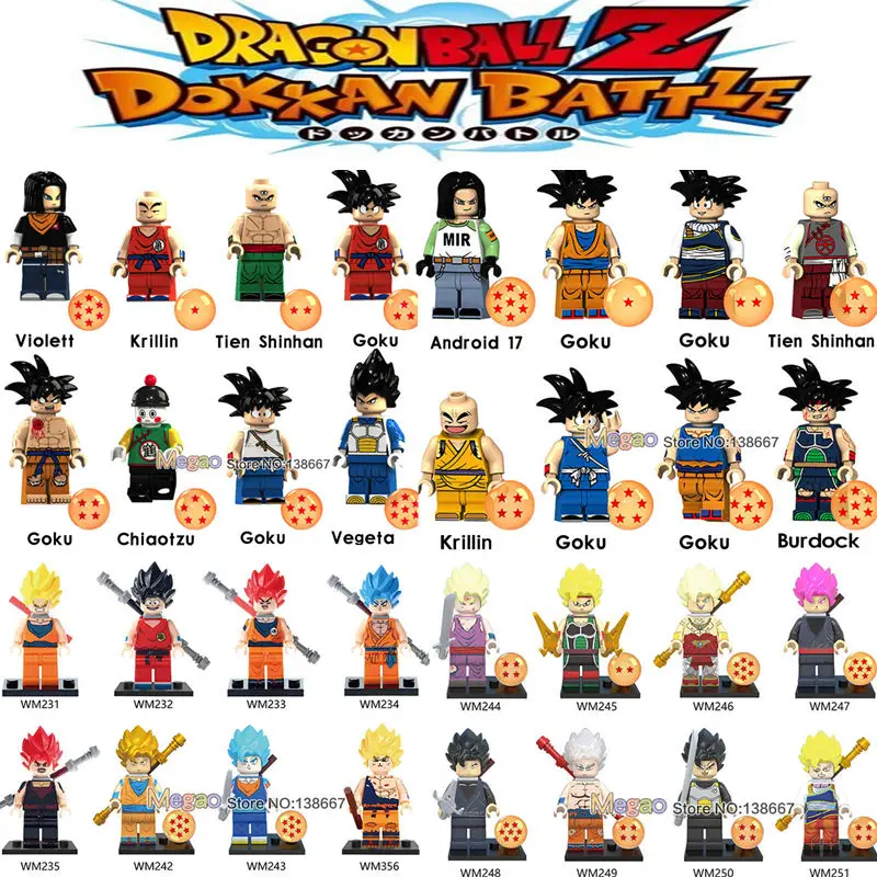 

Dragon Ball Z Action s Son Goku Vegeta Violett Krillin Building Blocks Anime Cartoon Toys For Children Gift