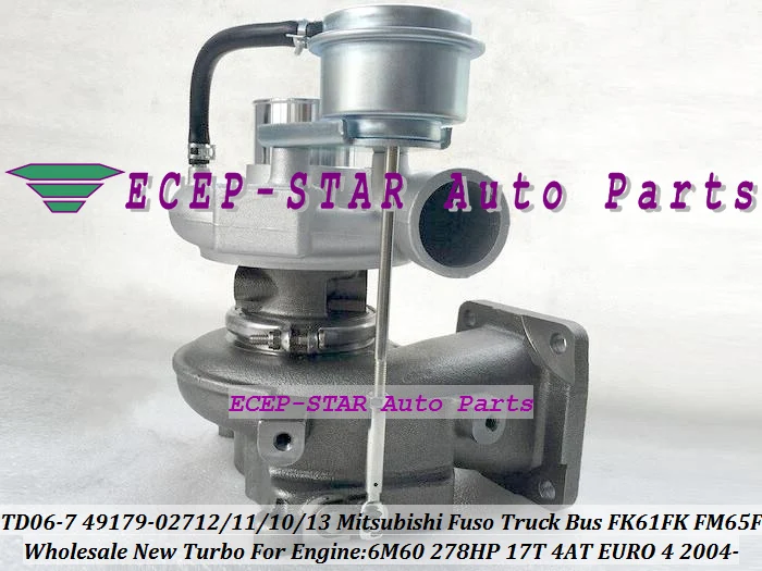 TD06-7 49179-02712 ME304598 Turbo Turbocharger For 2004- Mitsubishi Fuso Truck Bus Various FK61FK FM65F 6M60 278HP 17T 4AT (2)