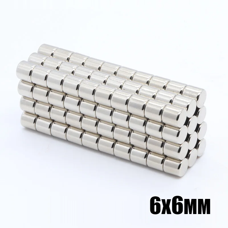 50 шт 6x6 мм супер сильный мощный круглый магнит редкоземельный перманентнеы
