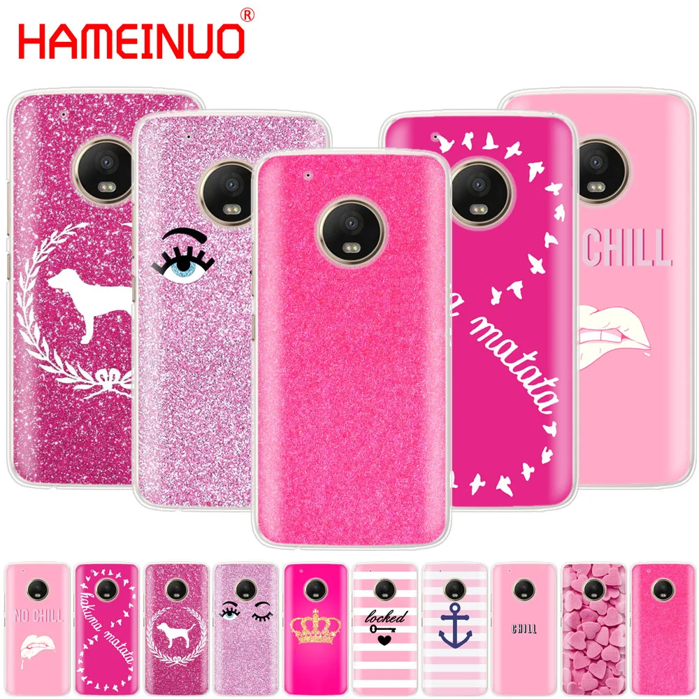 

HAMEINUO plain pink girl print case phone cover For Motorola Moto X4 E4 C G6 G5 G5S G4 Z2 Z3 PLAY PLUS