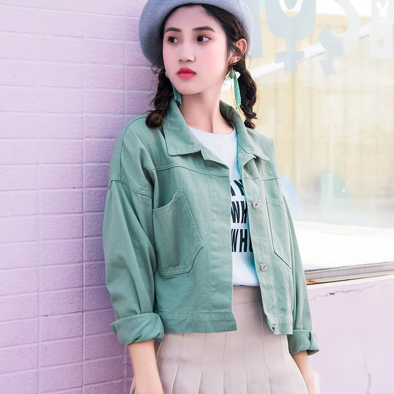 Harujuku Japanese Streetwear Red Short Wind Longsleeve Jacket and Coats Windproof Women Windbreaker Chic for Girls 2019 Spring F Harujuku Japanese Streetwear Red Short Wind Longsleeve Jacket and Coats Windproof Women Windbreaker Chic for Girls 2019 Spring F