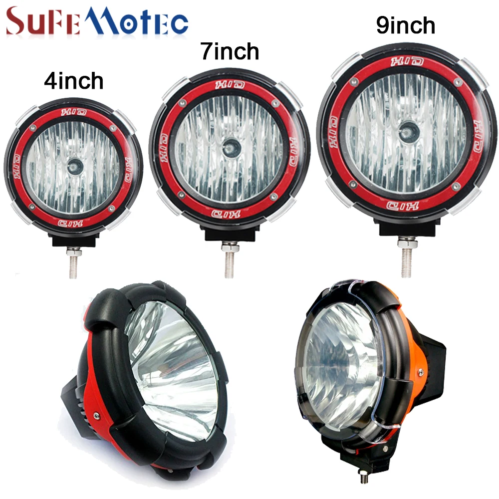 SufeMotec 2Pcs 35W 55W 4'' 7'' 9'' Inch HID Work Light Spot Flood Xenon